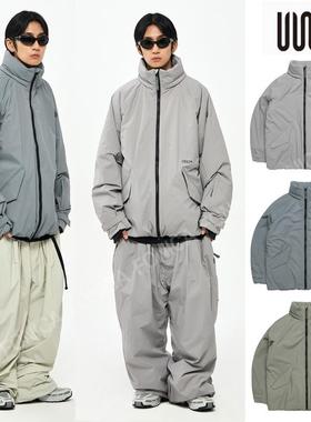 24USS2韩国滑雪服防水防风衣男女款单板双板立领拉链保暖粉色加棉