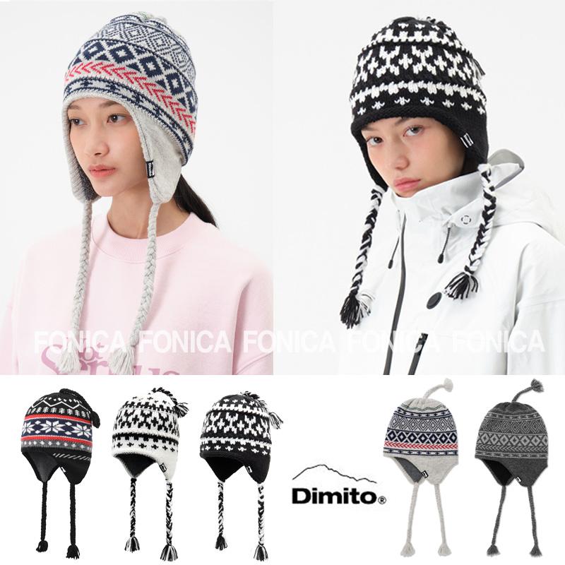 DIMITO针织带耳朵帽防寒防风保暖