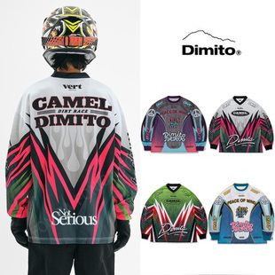 24DIMITO韩国滑雪卫衣打底衫摩托车v领圆领长款长袖套头男女款