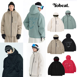 单板拉链雪衣连帽防水防风透气保暖2L 2526YOBEAT韩国滑雪服男女款