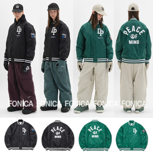 24DIMITO韩国滑雪服单板双板男女款防水防风宽松开衫棒球衣TEAM