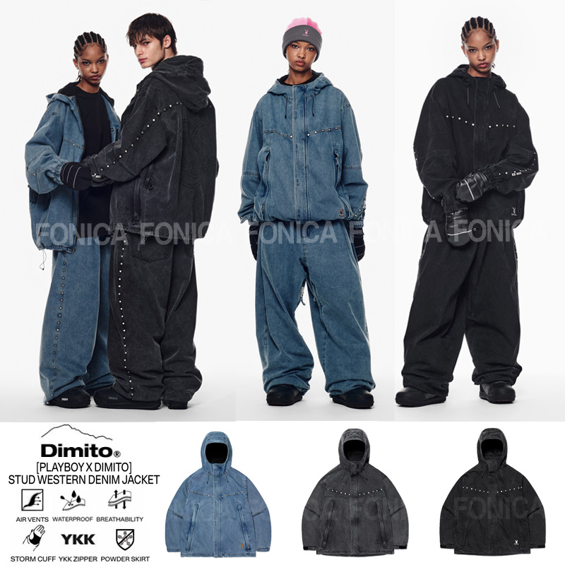 DIMITO韩国滑雪服PLAYBOY牛仔