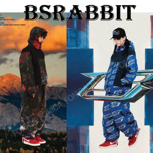 滑雪服BSRABBIT拉链连帽防水红色