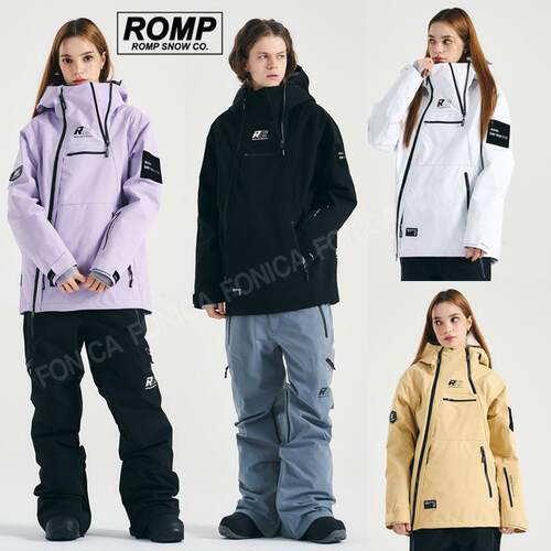ROMP滑雪服防水连帽开衫紫色