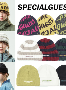 24SPECIALGUEST韩国滑雪针织毛线帽子户外运步旅游服裤卡其色粉色