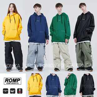 2526ROMP韩国长款滑雪卫衣打底衫连帽男女款单板双板套头加厚保暖