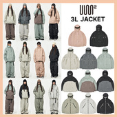 2526USS2韩国滑雪服防水风衣男女款 单板双板连帽拉链保暖薄荷色3L