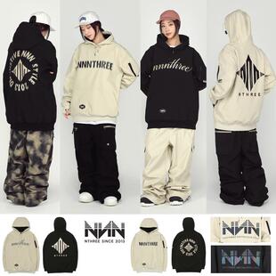 24NNN韩国滑雪防水卫衣男女款单板连帽防风透气保暖卡其色乳白色