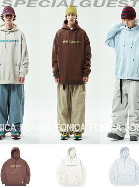 24SPECIALGUEST韩国滑雪长款卫衣帽衫儿单双板男女款加厚保暖衣