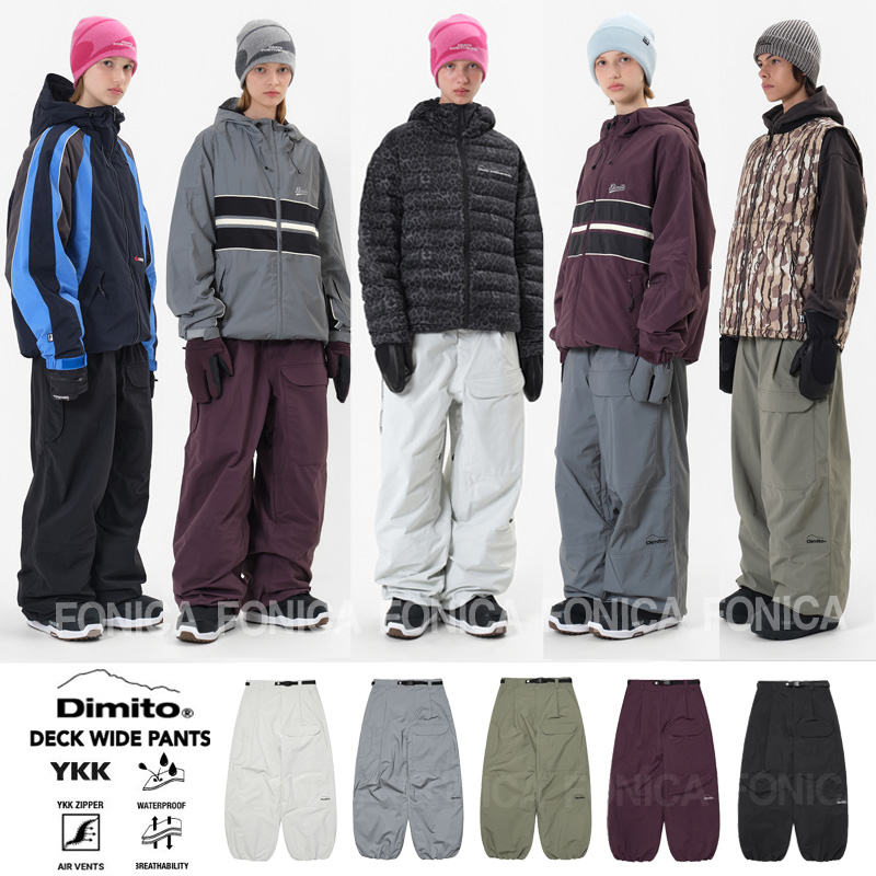 DIMITO韩国滑雪裤防水耐磨白色