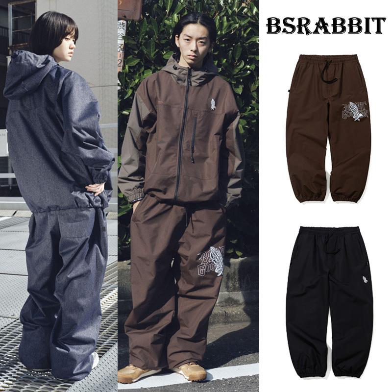 24BSRABBIT韩国滑雪裤防水防风宽松休闲直筒男女款耐磨单板牛仔裤