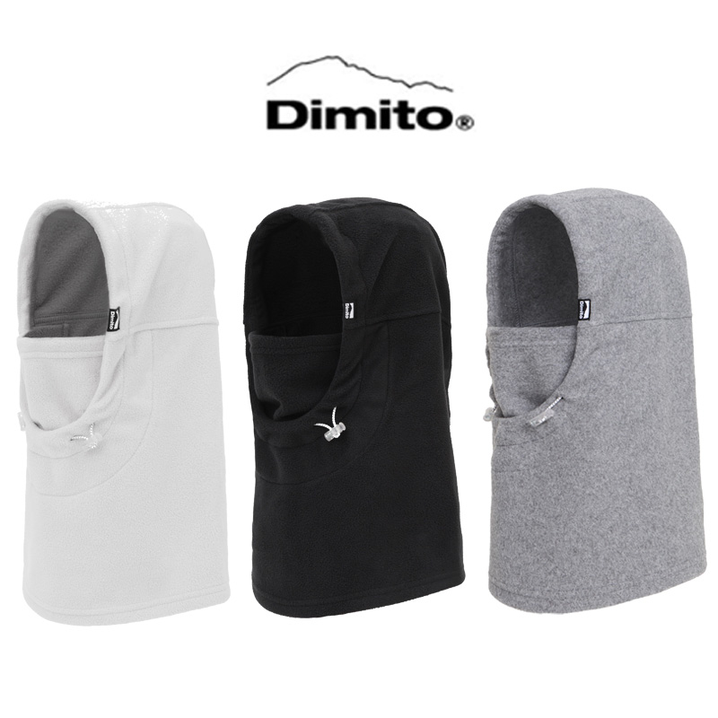 2526DIMITO韩国滑雪帽护脸抓绒面罩帽子保暖单板双板防风灰色白色