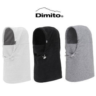 2526DIMITO韩国滑雪帽护脸抓绒面罩帽子保暖单板双板防风灰色白色