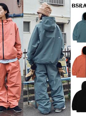 24BSRABBIT韩国滑雪服衣防水防风耐磨男女款双板单板拉链连帽橘色