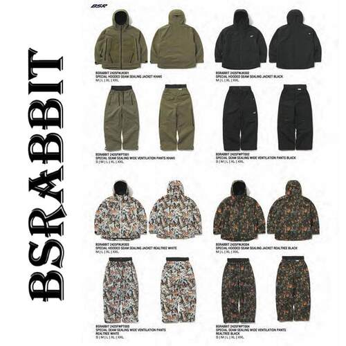 滑雪服BSRABBIT叶子防水拉链