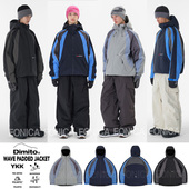 2526DIMITO韩国滑雪服单板双板男女款 防水防风宽松开衫 WAVE蓝色2L