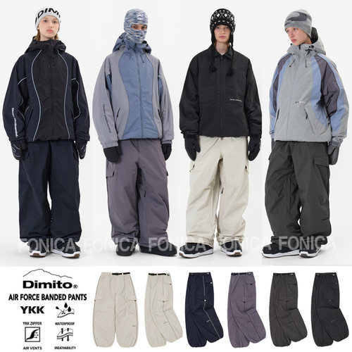 DIMITO韩国滑雪裤防水乳宽松白色