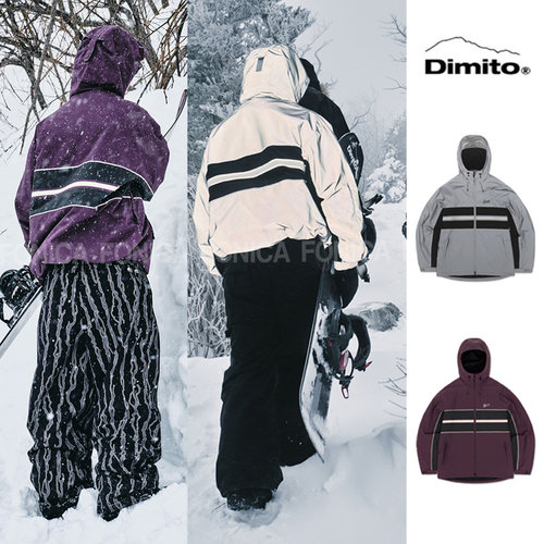 DIMITO韩国滑雪服防水反光银色