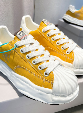 三原康裕mmy黄色溶解鞋贝壳头男女厚底帆布鞋2025新款增高休闲潮