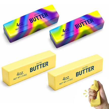 4pcs Butter Squishy Stress Toy, Stretchy Squeeze Bun Fidget