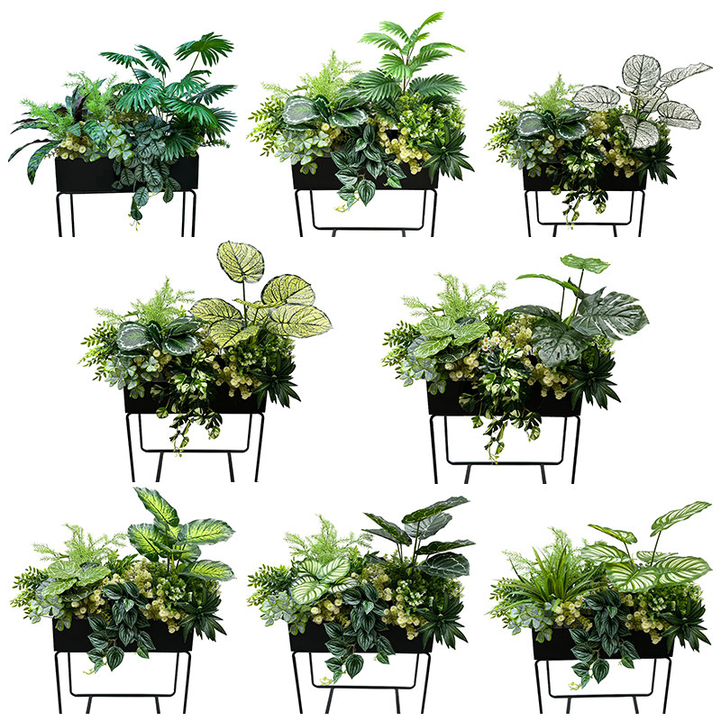 仿真绿植花槽花箱高级仿生植物阳台景观栅栏假花室内装饰摆设组合