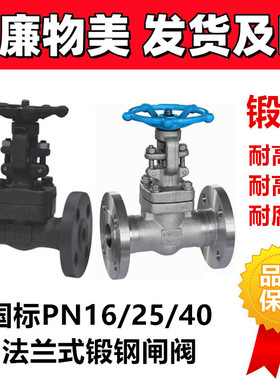304316L锻钢不锈钢国标法兰闸阀Z41W-16/25/40C/P/RL耐高温Z41H64