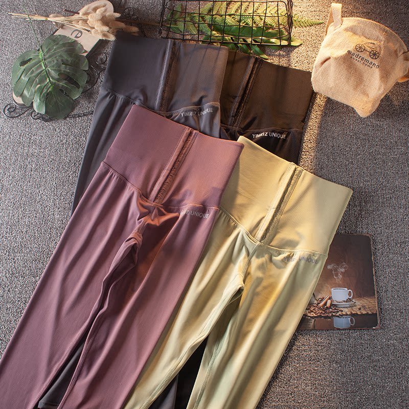 秋冬加密保暖束腰收腹健身裤女外穿训练提臀瑜伽裤高腰弹力紧身裤