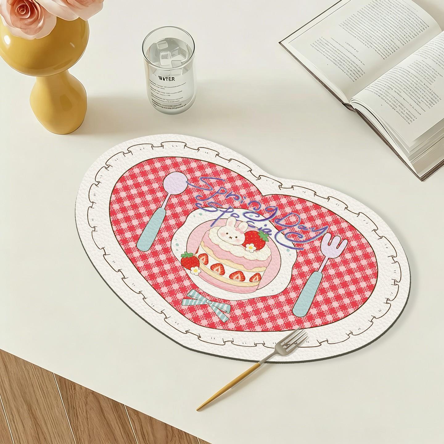 卡通可爱餐垫皮革桌面小垫子小块