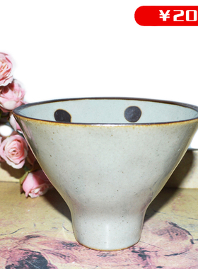 日式杯子 豪庭出口陶瓷餐具 灰色釉圆口酒店餐厅前厅茶水杯2只