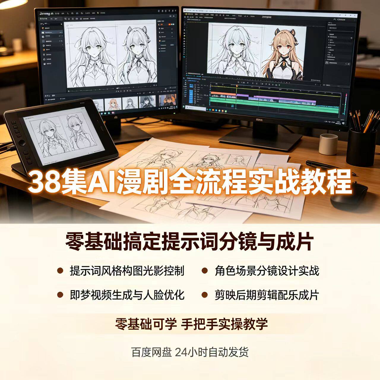 不会AI漫剧全流程制作的进来看！38集超宝藏零基础都能学的教程