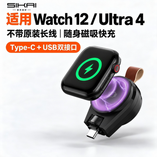 适用苹果手表快充双接口充电器