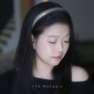 Manggis Tiara复古细闪金属色发箍爆闪摩登细头箍闪片亮线发饰