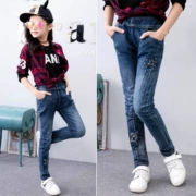 Quần áo trẻ em quần áo xuân hè quần jean bé gái 2019 quần bé mới chân quần legging trẻ em quần âu - Quần jean