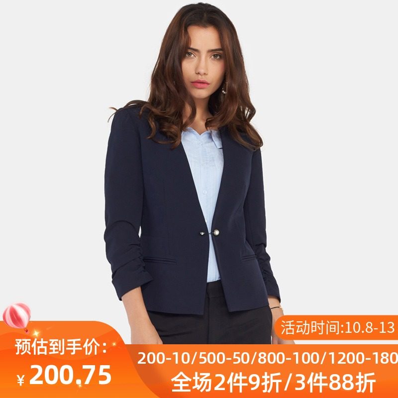 【断码XS/S】艾格官方旗舰店2020秋季时尚经典简约纯色OL外套W901