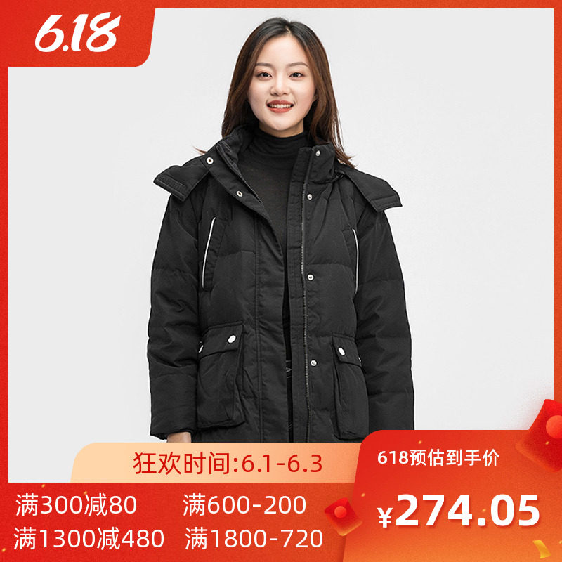 艾格 2019冬季新品女装时尚百搭休闲长袖羽绒服Y246