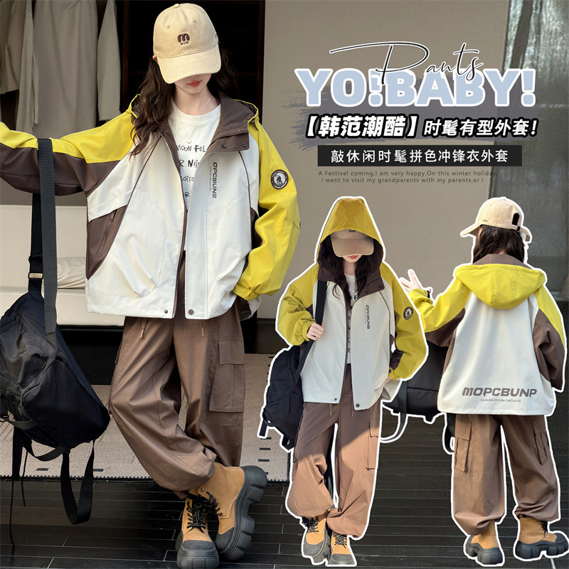 韩系女童秋装冲锋衣外套2026新款