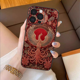 丹凤朝阳适用苹果17promax手机壳新年款iPhone16pro套15plus复古喜庆ip13pm磁吸防摔12por全包11p带挂绳14女