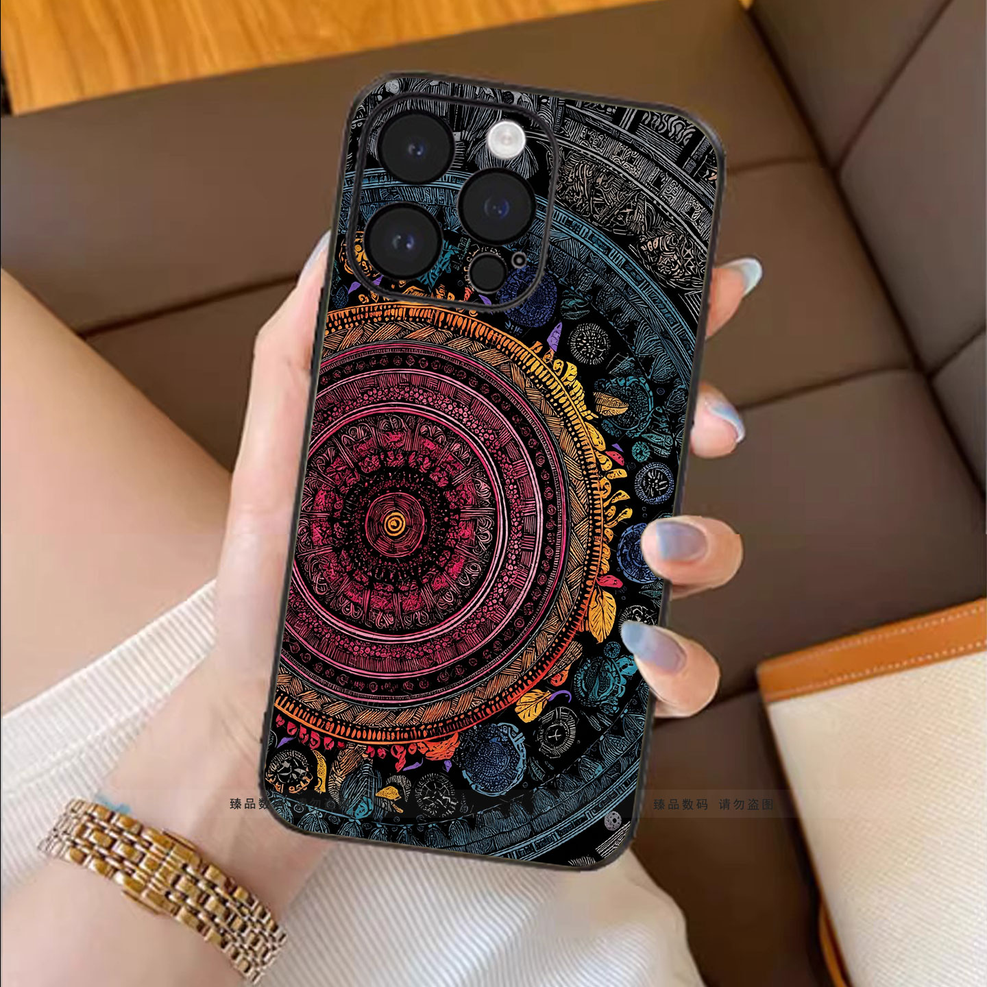 古纹禅韵适用苹果17promax手机壳18新款iPhone16pro套15plus复古民族风ip13pm硅胶防摔12por全包11藏式唐卡14