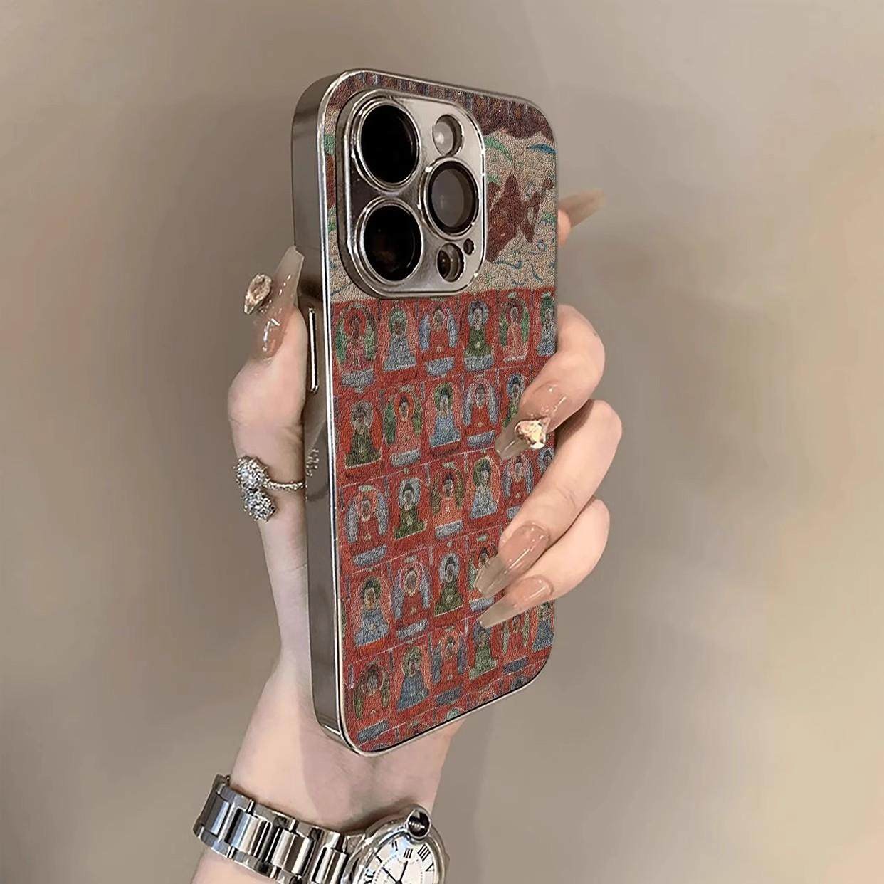 敦煌佛像iPhone17适用苹果16promax手机壳新款15pro高级感14plus女款13pm全包12pro保护套1