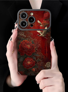 富贵同春适用苹果17promax手机壳新年款iPhone16pro套15plus红色喜庆ip13pm硅胶防摔12por全包11p带挂绳14女