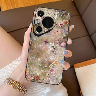 花漾鎏金适用华为mate70pro手机壳m60新款 pura80荣耀magic7女50油画p40高级感30艺术p70花朵nova14小众400