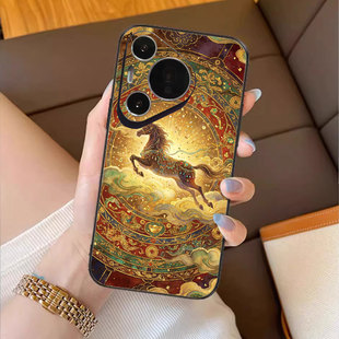 鎏金神骏适用华为pura80pro手机壳m60新款mate70荣耀magic8女50复古p40新中式30奢华p70高级感nova14小众400