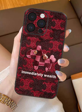 鎏金千绪适用苹果17promax手机壳新年款iPhone16pro套15plus红色喜庆ip13pm硅胶防摔12por全包11p带挂绳14女