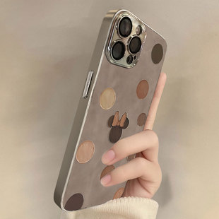 波点萌妮适用iPhone17苹果16promax手机壳新款15pro保护套14plus可爱甜酷ip13pm硅胶防摔12por全包11带支架女