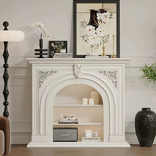 法式奶油风壁炉家用边柜