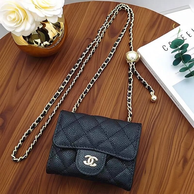 鱼子酱真皮零钱包女金球链条菱格纹小巧轻奢卡包,箱包皮具/热销女包/男包,手机包,淘宝优惠券,粉丝福利购,淘宝优惠卷