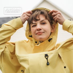 户外徒步运动防风防水雨衣风衣女士 风雨衣 Joycorn中长款 蝙蝠袖