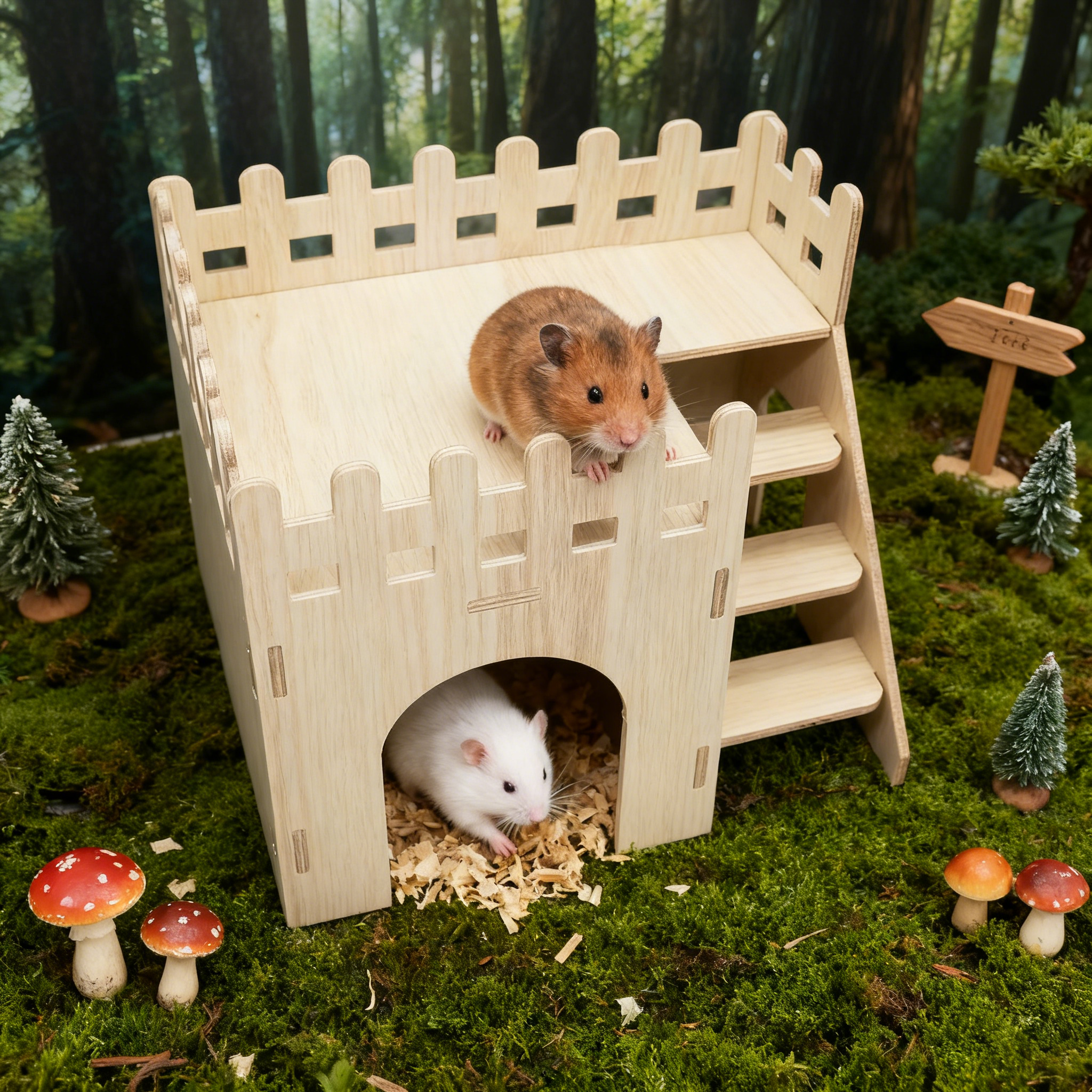 实木刺猬仓鼠荷兰猪睡房大号