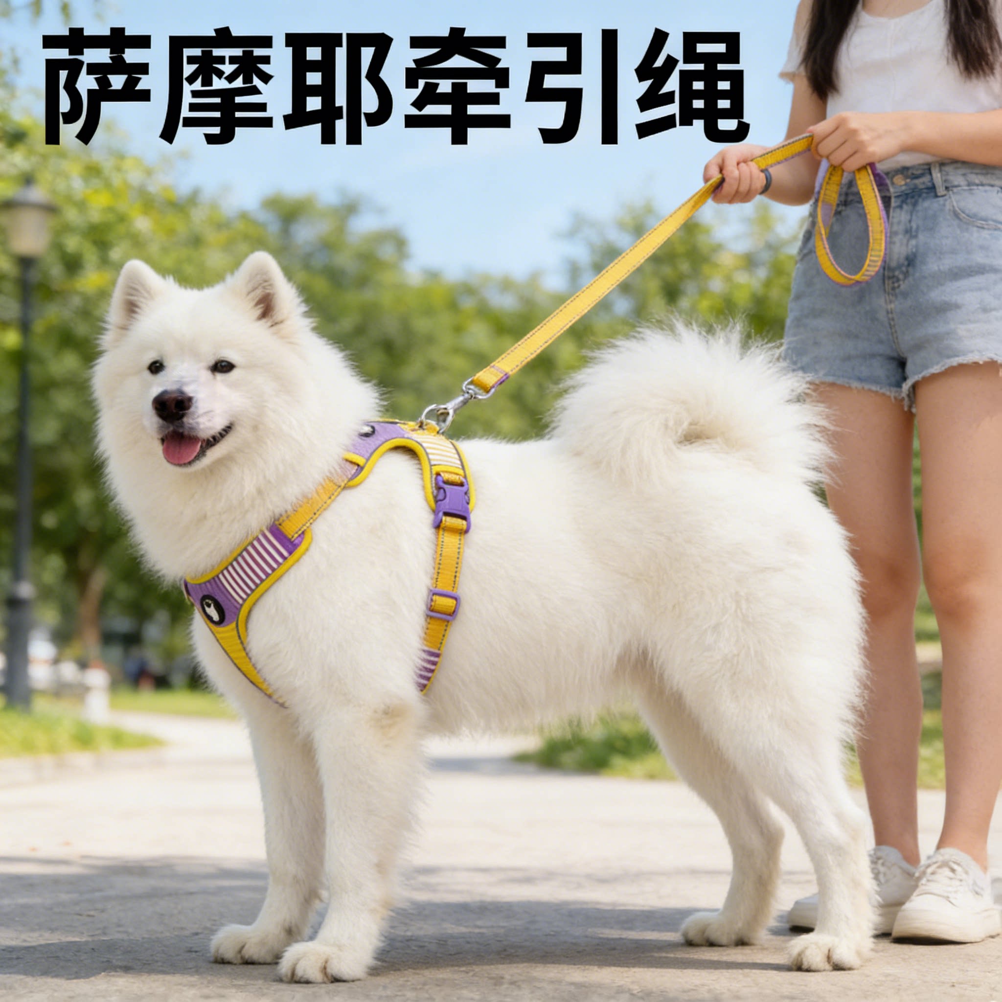 萨摩耶中大型犬胸背牵引防咬