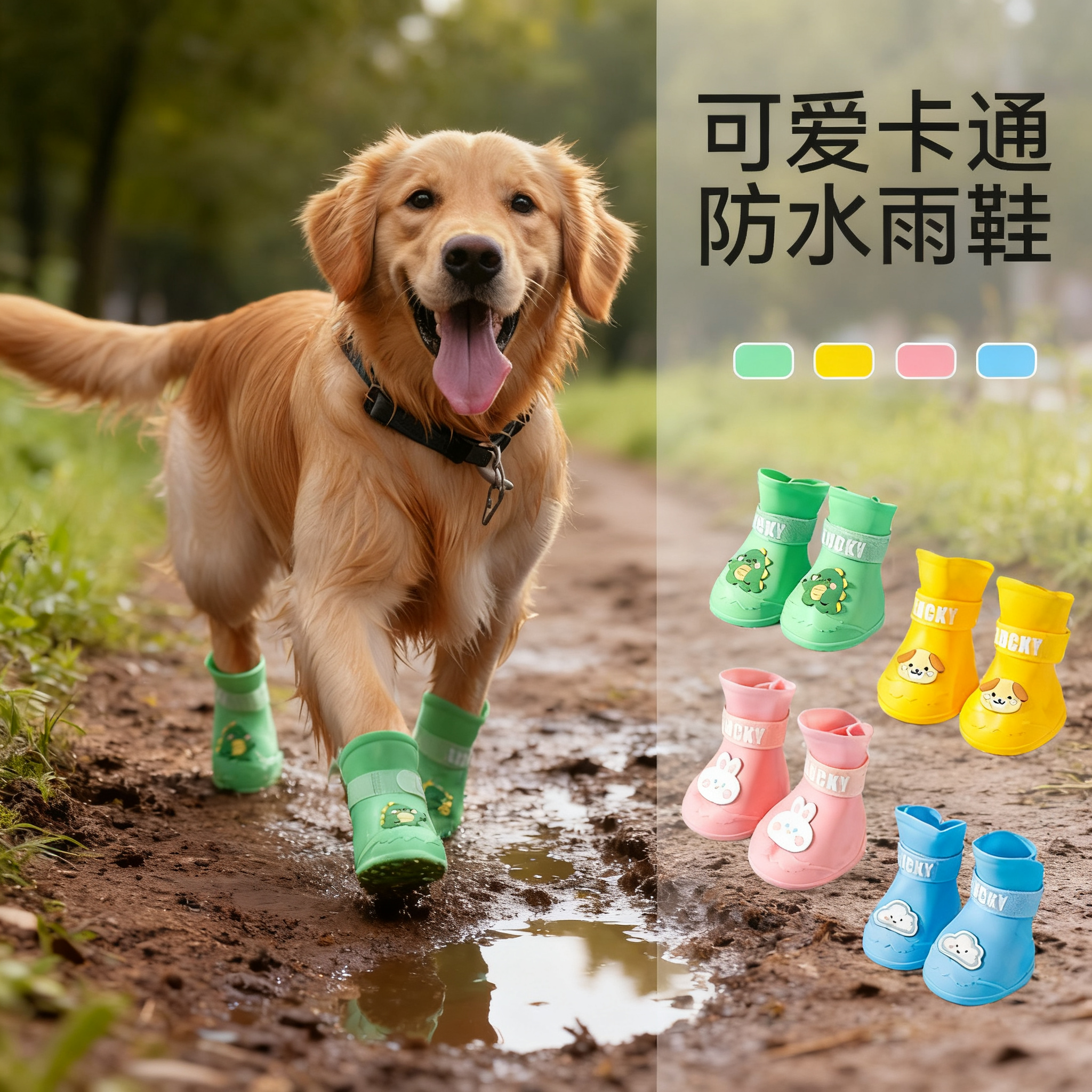 中大型犬雨鞋防水防掉狗狗鞋子宠物防脏神器金毛柯基脚套宠物用品,宠物/宠物食品及用品,宠物鞋子,淘宝优惠券,粉丝福利购,淘宝优惠卷